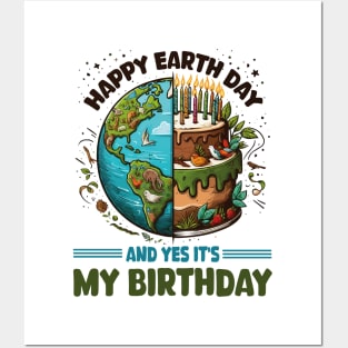 Happy Earth Day It's My Birthday Born On Earth Day 2024 Funny Posters and Art